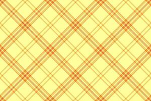 Vibrant yellow and orange diagonal plaid pattern. Perfect for textile design, website backgrounds, or packaging. This cheerful, seamless texture evokes warmth and optimism. vector