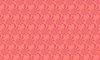 Vibrant coral pink repeating pattern featuring stylized sunburst motifs. Perfect for textile design, website backgrounds, or playful branding. vector