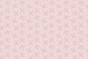 Elegant blush pink background adorned with a delicate, repeating pattern of gray leaf sprigs. Perfect for feminine designs, branding, packaging, or textile prints. vector
