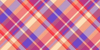 Pano pattern tartan textile, tradition texture seamless . Short background plaid check fabric in peach puff and indigo colors. vector