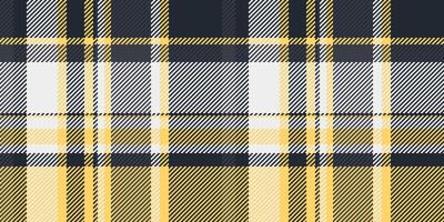 Stylish yellow, white, and dark gray plaid pattern. Perfect for textile design, fashion, website backgrounds, and packaging. This seamless texture evokes a sense of warmth and sophistication. vector