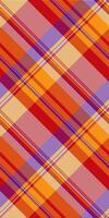 Checkered seamless background, sparse pattern plaid fabric. Elementary textile tartan texture check in red and bright colors. vector