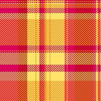 Vibrant yellow, orange, and pink plaid pattern. Perfect for textile design, fashion, or website backgrounds. This energetic geometric design evokes warmth and optimism. vector