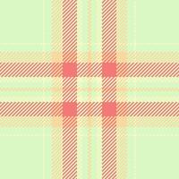 Pastel plaid pattern in soft coral and pale yellow on a mint green background. Perfect for textile design, website backgrounds, or crafting projects. vector