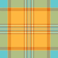 Vibrant summer plaid pattern in cheerful orange, teal, and sage green. Perfect for textile design, website backgrounds, or seasonal branding. vector