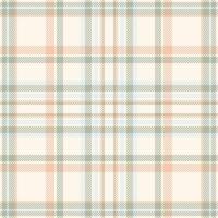 Elegant pastel plaid pattern. Soft peach, sage green, and light blue hues create a calming, versatile design ideal for textiles, stationery, or website backgrounds. vector