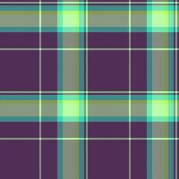 Vibrant lime green and teal plaid pattern on a deep purple background. Perfect for textile design, fashion, or website backgrounds. vector