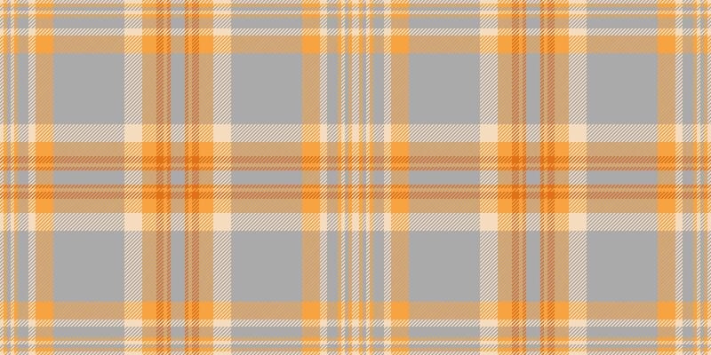Subtle grey and orange plaid pattern. Perfect for textile design, website backgrounds, or autumnal themed projects. This seamless texture offers a versatile and visually appealing design element.