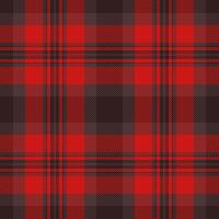 Vibrant red and dark gray plaid pattern. Perfect for textile design, apparel, and seasonal projects. This seamless texture evokes warmth, tradition, and a rustic aesthetic. vector
