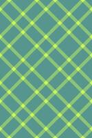 Lumberjack pattern plaid, geometric seamless fabric check. Greeting background tartan texture textile in lime and teal colors. vector