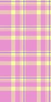 Basic texture textile tartan, dreamy seamless check pattern. Identity background plaid fabric in pink and lime colors. vector