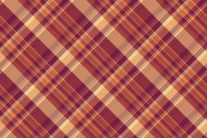 Subtle texture fabric tartan, customized textile pattern. No people background seamless plaid check in red and orange colors. vector