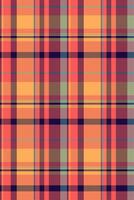 Mockup check texture pattern, square plaid fabric . Premium tartan background seamless textile in red and dark colors. vector