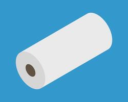 A minimalist illustration of a roll of paper against a vibrant blue background. Perfect for concepts of new beginnings, potential, or continuous processes. vector