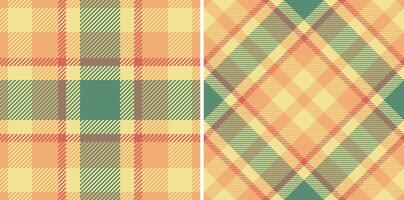 Two seamless autumnal plaid patterns. Warm, earthy tones create a cozy, rustic feel. Perfect for textile design, fashion, fallthemed projects, or as a background. vector
