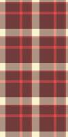 Square textile fabric pattern, kilt plaid tartan check. Purchase texture background seamless in red and papaya whip colors. vector