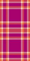 Vibrant fuchsia, coral, and cream plaid pattern. Perfect for textile design, fashion, or website backgrounds. This seamless texture offers a bold, modern aesthetic with a touch of traditional charm. vector