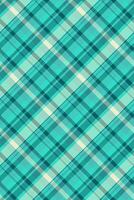 Vibrant teal and cream diagonal plaid pattern. Perfect for textile design, website backgrounds, or crafting projects. This stylish, seamless texture evokes feelings of freshness and modernity. vector