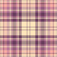 Subtle pastel plaid pattern in peach, purple, and cream. Perfect for textile design, website backgrounds, or fashion projects. Evokes feelings of warmth, comfort, and understated elegance. vector