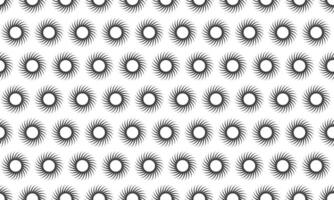 Abstract seamless pattern of stylized suns or floral motifs. Elegant monochrome design ideal for backgrounds, textiles, or website design. Repeatable geometric texture conveys energy and vibrancy. vector