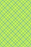 Front textile fabric, paisley check pattern tartan. Romance plaid seamless background texture in lime and teal colors. vector