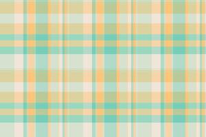 Reel plaid textile, mother check seamless fabric. Curved background tartan texture pattern in light and orange colors. vector