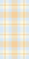 Soft pastel plaid pattern in calming blues and oranges. Ideal for textile designs, backgrounds, and website templates. Evokes feelings of serenity and gentleness. vector