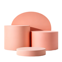 Pastel pink cylinder podiums for product display png