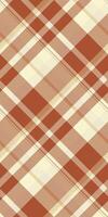 Stationary fabric pattern check, stripe seamless background . Creation texture textile tartan plaid in light and orange colors. vector