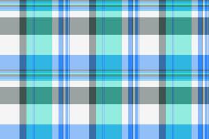 Vibrant teal, blue, and gray plaid pattern. Perfect for textile design, website backgrounds, or fashion projects. This cheerful, geometric design evokes feelings of freshness and style. vector