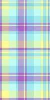 Trim check plaid textile, glamor seamless background. Halftone pattern fabric tartan texture in light and cyan colors. vector