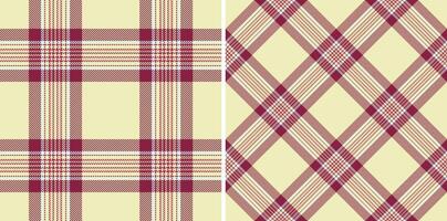 Elegant cream and burgundy plaid patterns, perfect for textile design, fashion, or website backgrounds. These versatile seamless textures offer classic and modern aesthetics. vector