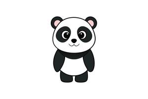 Cute Cartoon Panda with Rounded Features on a Transparent Background Design vector