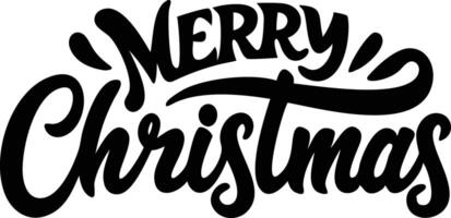 Merry Christmas Calligraphy Bold Letters Isolated on White Background vector