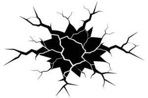 Cracks Image, Surface Break, Broken Glass Effect, Sharp Edges on Transparent BG vector