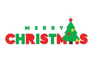 Merry Christmas Typography with Santa Hat Red and Green Text on Transparent Background vector