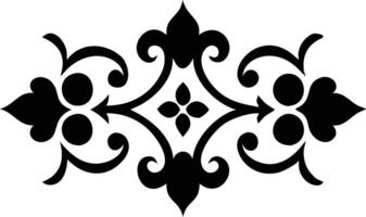 Intricate Black Ornate Design Element with Swirls on White Background Decoration vector