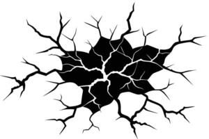Cracks Shattered Surface with Jagged Lines, Isolated on Transparent Background vector