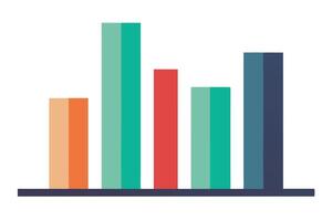 Colorful Rectangular Bar Chart with Transparent Background for Data Visualization vector