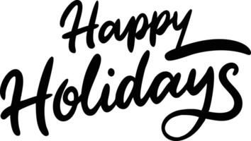 Isolated Happy Holidays Script Text on Transparent Background vector