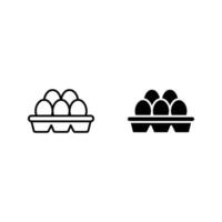 Eggs In Box Package icon set. vector