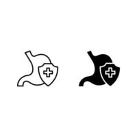 Stomach icon set for mobile concept vector
