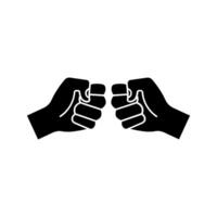 Two clenched fists icon set... vector