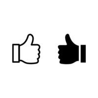 Thumb up line icon set. vector