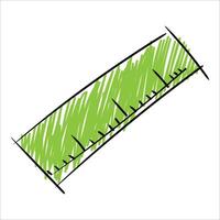 Playful doodle depiction of a rule with intricate measurements vector