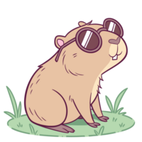 A cartoon brown rat wearing sunglasses png