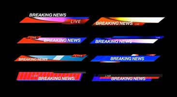 Dynamic news graphics displaying breaking news alerts in vibrant colors. vector