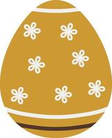 Yellow egg decorated with small white flowers, creating a light and springtime mood vector