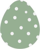 Green egg with white dots in a minimalist design, perfect for spring decor vector