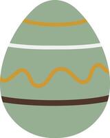 Green egg with golden waves and lines, adding dynamic and festive charm vector